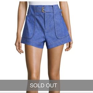Derek lam Crosby High-Waist Belted Shorts